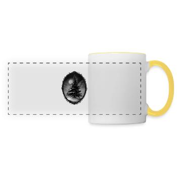 Sapin de Noël lugubre : conte de fées d’hiver au clair de lune - Mug panoramique contrasté et blanc - blanc/jaune - Devant
