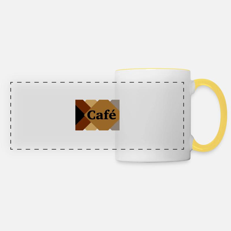 CAF - Mug panoramique contrasté et blanc - blanc/jaune