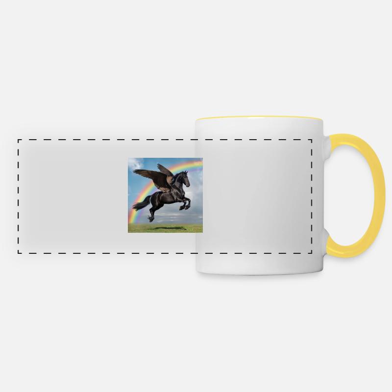 Rainbow Pegasus - Panoramic Mug - white/yellow