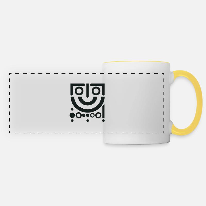 Design "Cheerful Twist" - Panoramatasse - Weiß/Gelb