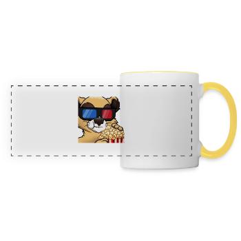 Little Macups at the video evening with 3D glasses - Panoramic Mug - white/yellow - Front