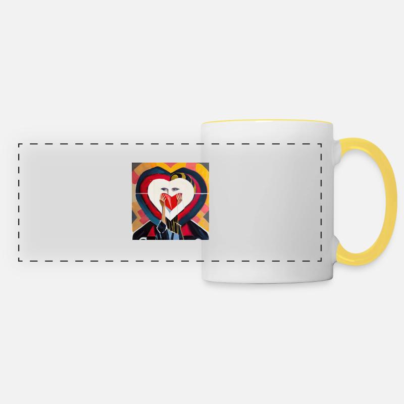 Lips of love - Panoramic Mug - white/yellow