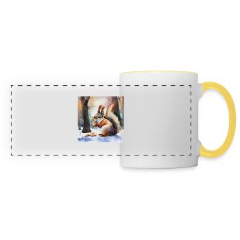 Trésors de l’hiver - Mug panoramique contrasté et blanc - blanc/jaune - Devant