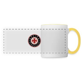 Logo bezier occitanie - Mug panoramique contrasté et blanc - blanc/jaune - Devant