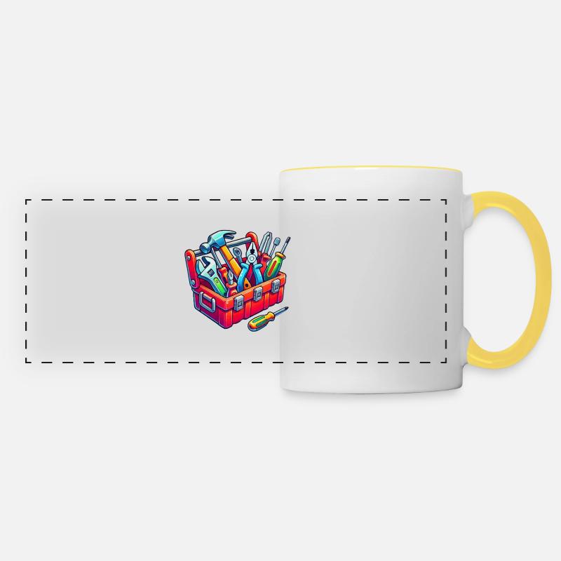 Boîte à outils - Mug panoramique contrasté et blanc - blanc/jaune