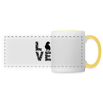 African Grey Parrot Love - Panoramic Mug - white/yellow - Front