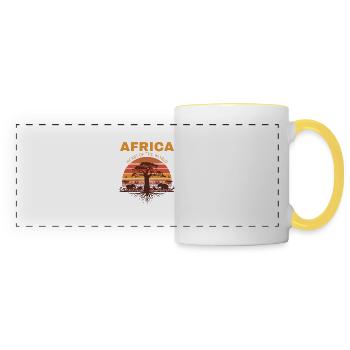 Africa Heart of the world - Mug panoramique contrasté et blanc - blanc/jaune - Devant