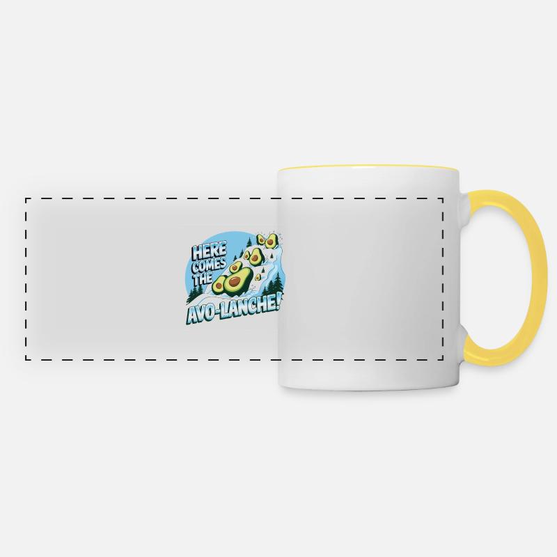 Here comes the Avo-Lanche - Panoramic Mug - white/yellow
