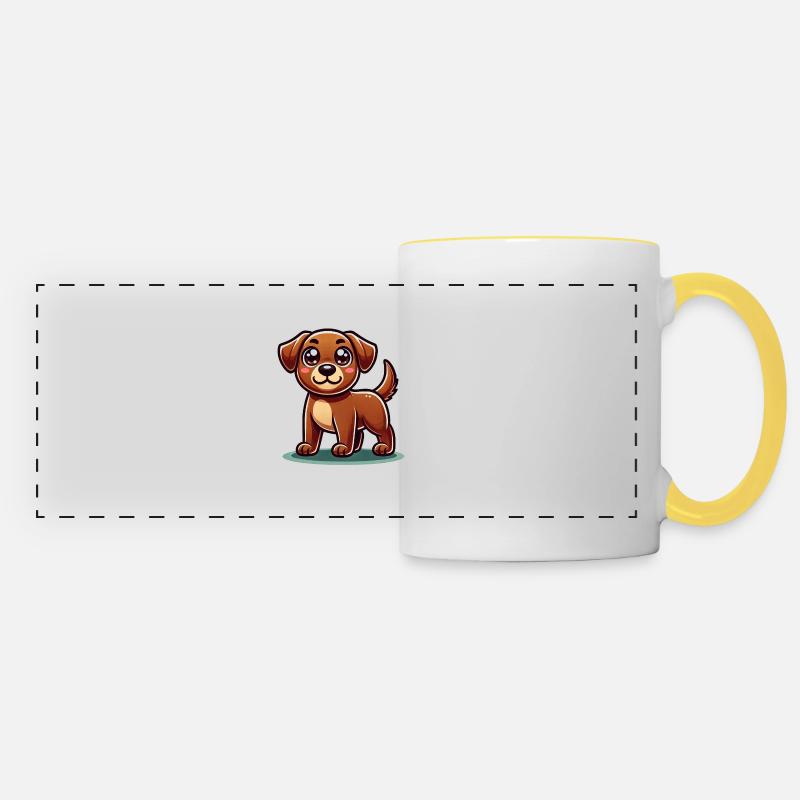Dog Comic Kids - Panoramic Mug - white/yellow