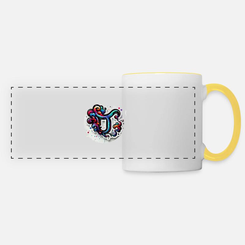 Color Zodiac: Taurus - Panoramic Mug - white/yellow