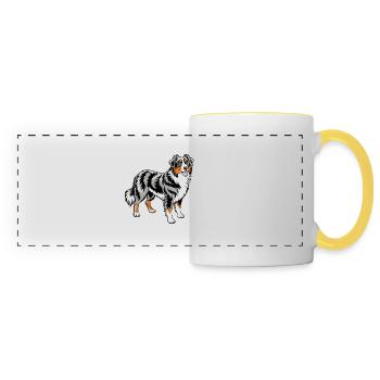 Australian Shepherd - Panoramic Mug - white/yellow - Front