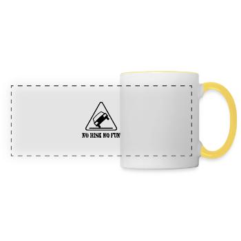 Pas de risque pas de plaisir drôle cadeau tuning voiture - Mug panoramique contrasté et blanc - blanc/jaune - Devant