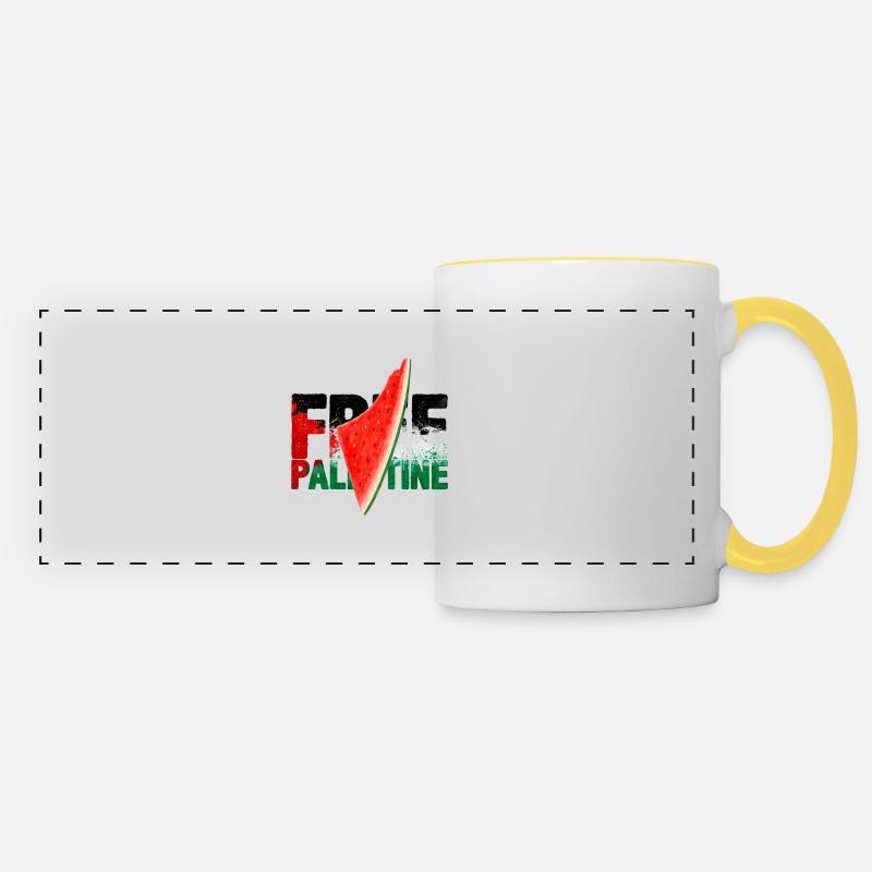 Palestine - Panoramic Mug - white/yellow