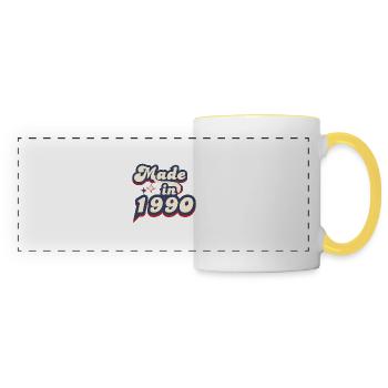 Made in 1990 Retro - Panoramic Mug - white/yellow - Front