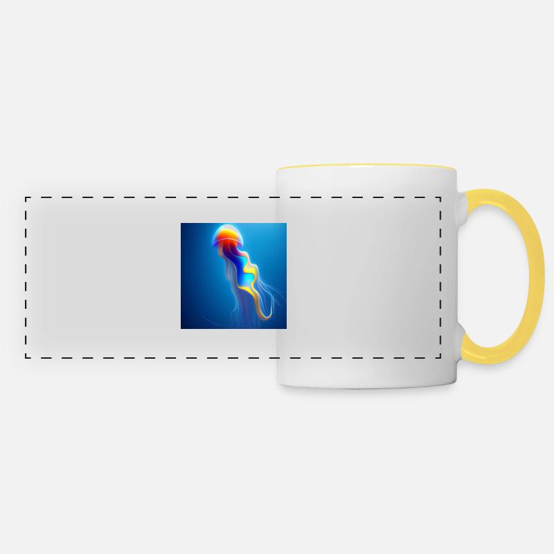 Méduse - Mug panoramique contrasté et blanc - blanc/jaune