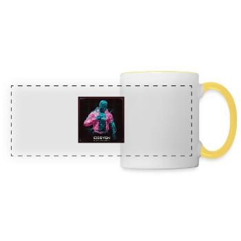 Dynamic Digital Artwork 333 - Panoramic Mug - white/yellow - Front