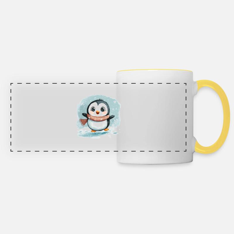 Penguin - Panoramic Mug - white/yellow