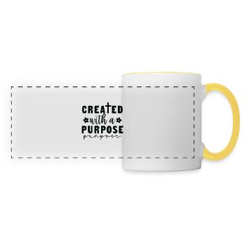 Créé dans un but précis - Mug panoramique contrasté et blanc - blanc/jaune - Devant