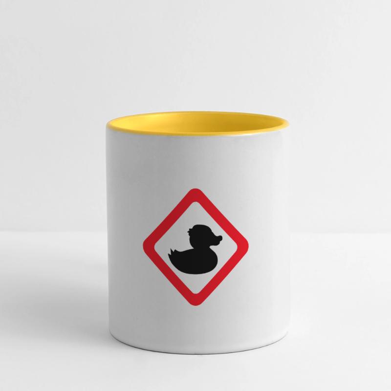 Duck Sign Warning Caution Danger Caution Panoramic Mug