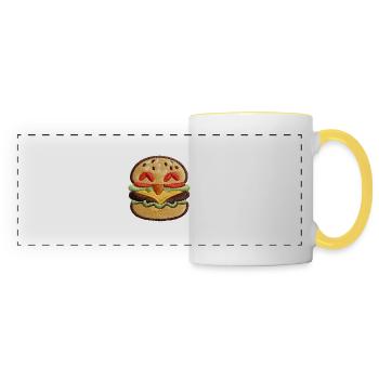Embroidered burger - Panoramic Mug - white/yellow - Front