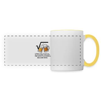 Bier Mathe Humor - Kein Rausch Mathematisch - Panoramatasse - Weiß/Gelb - Vorne