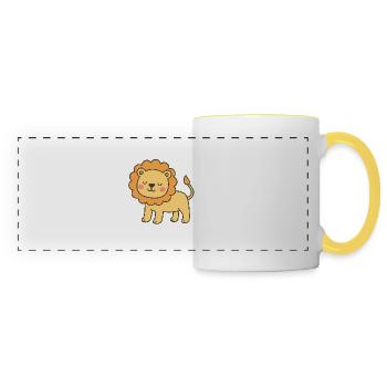 cute lion - Panoramic Mug - white/yellow - Front