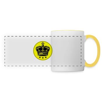 Symbole de la couronne - Mug panoramique contrasté et blanc - blanc/jaune - Devant