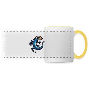 Lizard with a claw - Panoramic Mug - white/yellow - Front
