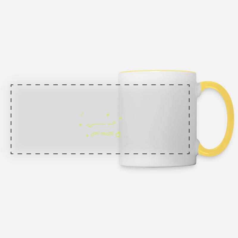 I Teach – What’s Your Superpower? Funny Teacher -W - Panoramic Mug - white/yellow