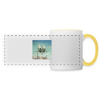 See You later Lettering 2 Birds Pole Humor - Panoramic Mug - white/yellow - Front