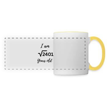 I Am 49 Years Old – Mathehumor zum Geburtstag - Panoramatasse - Weiß/Gelb - Vorne