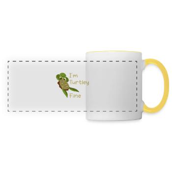 Turtle Turtle Pun Gift - Mug panoramique contrasté et blanc - blanc/jaune - Devant