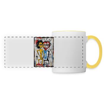 Couple Abstrait - Art Urbain - Mug panoramique contrasté et blanc - blanc/jaune - Devant