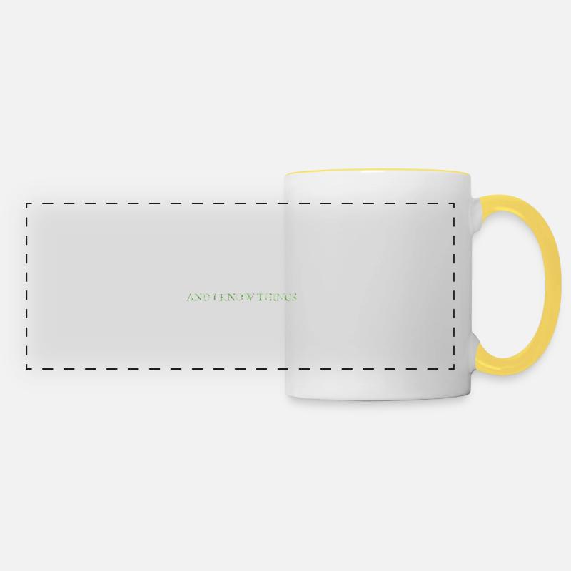 I Teach And I Know Things Teacher - Panoramic Mug - white/yellow