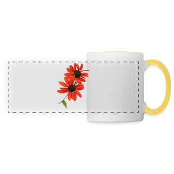L’échinacée est une plante médicinale depuis des années - Mug panoramique contrasté et blanc - blanc/jaune - Devant
