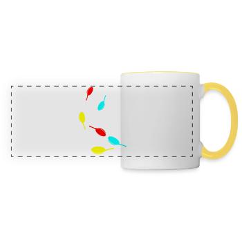 Icône Pan - Mug panoramique contrasté et blanc - blanc/jaune - Devant