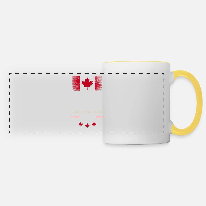 Canada Ottawa Ahornblatt Maple Leaf Kanada Amerika - Panoramatasse - Weiß/Gelb