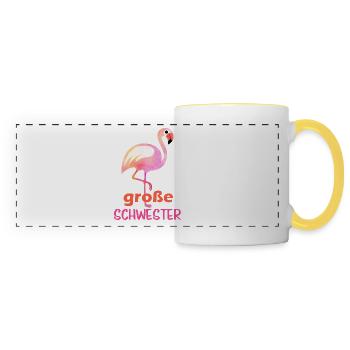 grande soeur Pelikan - Mug panoramique contrasté et blanc - blanc/jaune - Devant
