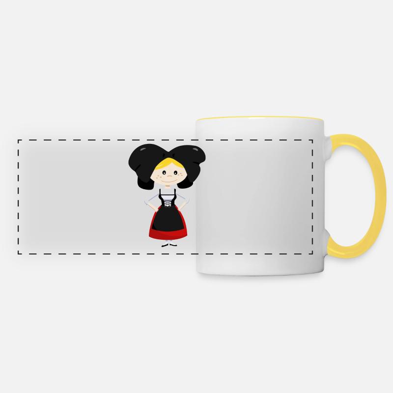 Alsatian costume - Panoramic Mug - white/yellow