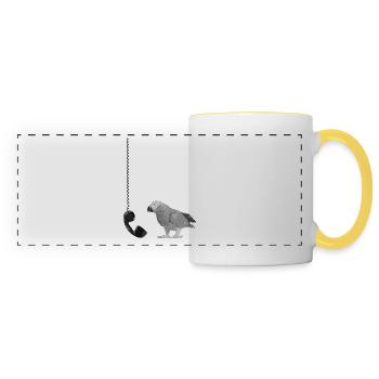 Téléphone - Mug panoramique contrasté et blanc - blanc/jaune - Devant