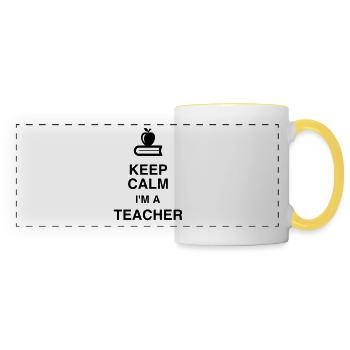 School Teacher Schule Lehrerin Ecole Prof Lehrer - Panoramic Mug - white/yellow - Front