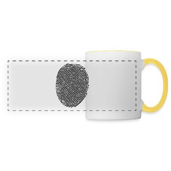 Fingerprint graphic design template - Panoramic Mug - white/yellow - Front