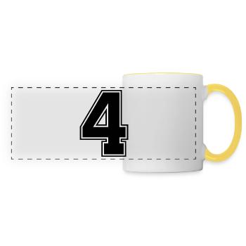 4 nombre de maillots - Mug panoramique contrasté et blanc - blanc/jaune - Devant