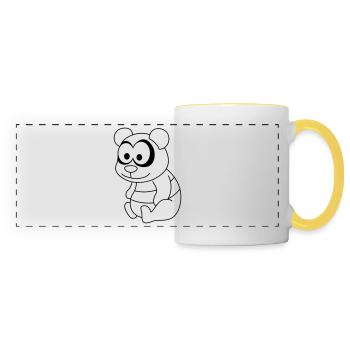 Panda Comic Animal - Panoramic Mug - white/yellow - Front