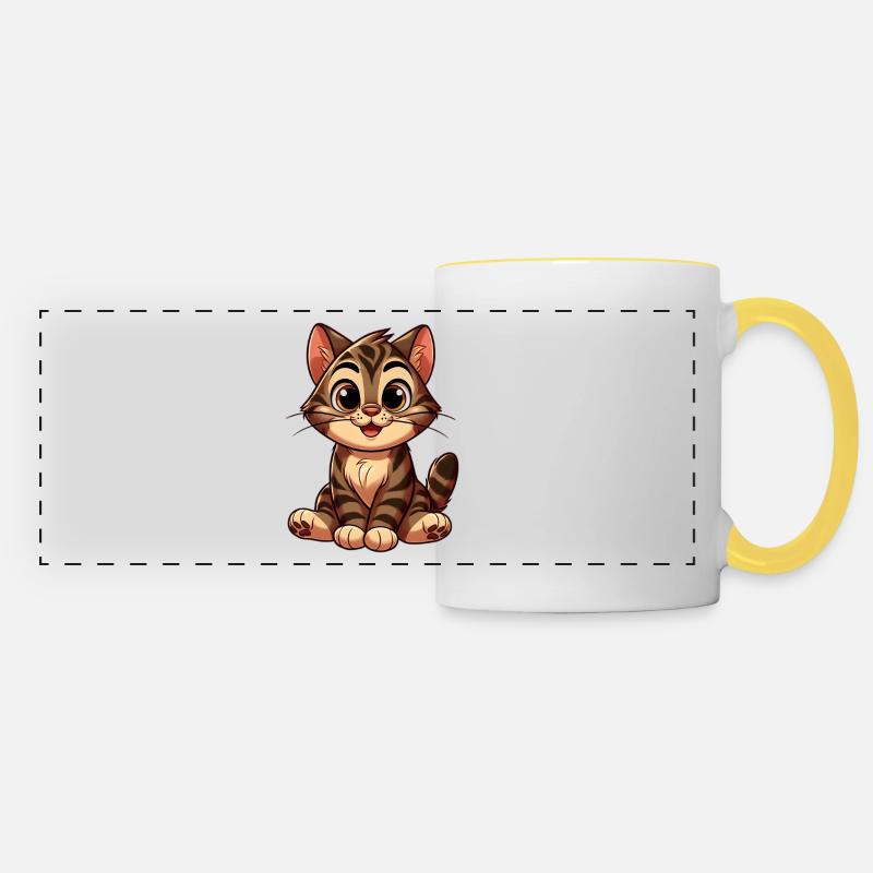 Cat Tiger - Panoramic Mug - white/yellow