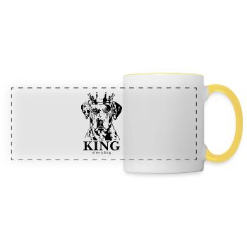 CATAHOULA LEOPARD DOG King dog saying Wilsigns - Panoramic Mug - white/yellow - Front