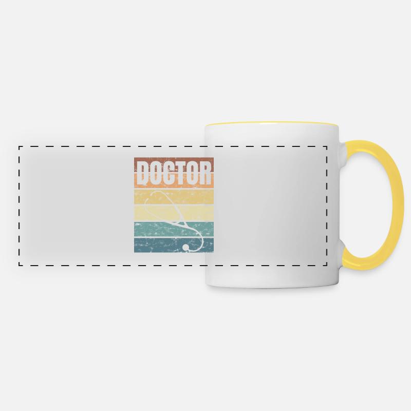 Doctor Doctor Crunge Effect Practice - Panoramic Mug - white/yellow
