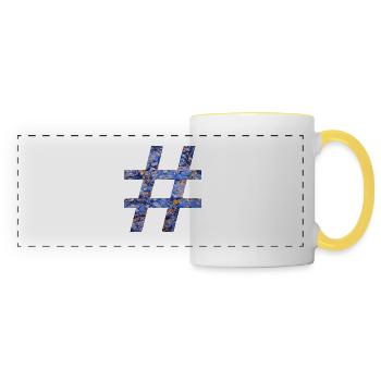 Hashtag Symbol E 112 - Panoramic Mug - white/yellow - Front