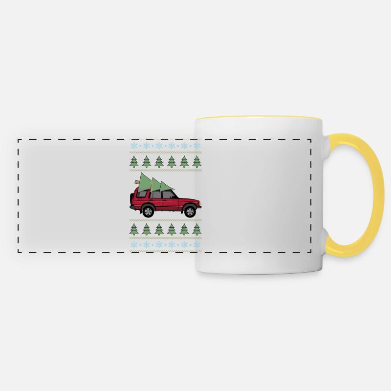 Discovery 2 Red Christmas - Panoramic Mug - white/yellow