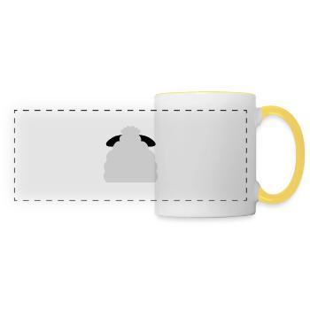 sheep back - Panoramic Mug - white/yellow - Front